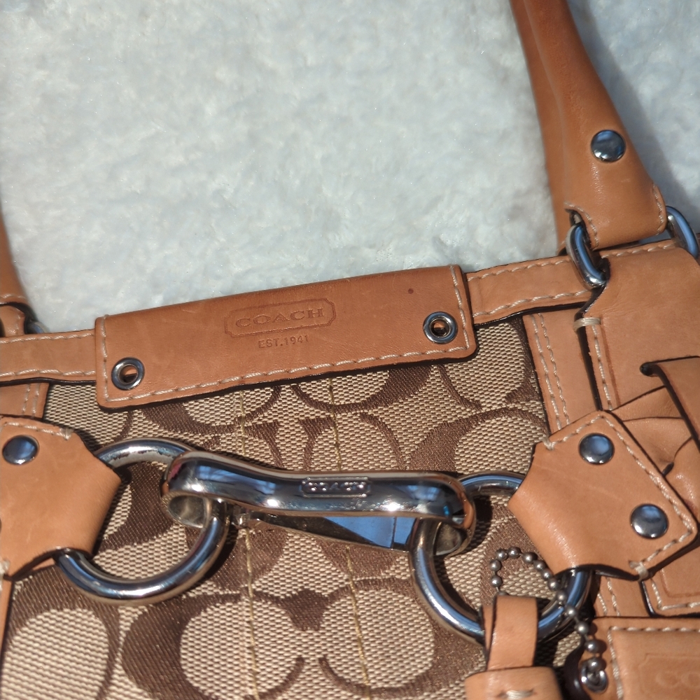Coach Hampton Carryall Signature Canvas Leather Canvas Large Good Condition - Picture 2 of 6